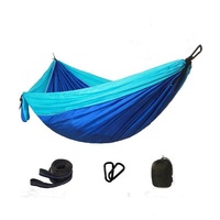 Hamac de camping léger en nylon ripstop, capacité 200 kg, lit suspendu avec cordes et mousquetons pour 1 ou 2 personnes
