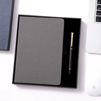 Ensemble bloc-notes et stylo A5 personnalisé avec logo, carnet de notes professionnel, couverture rigide en tissu, coffret cadeau pour réunions de bureau, 100 feuilles, personnalisable
