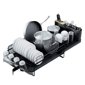 Égouttoir à vaisselle rétractable en métal sur pied pour cuisine, idéal pour le rangement et le nettoyage des outils d'évier à usage domestique - Product Image 5