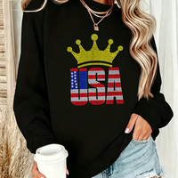 Transfert thermocollant en strass pour T-shirt, motif USA Fête de l'Indépendance, vente en gros usine
