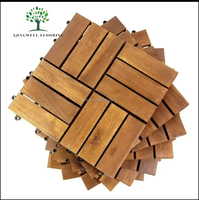 Snap together Carreaux en bois massif Kempas en teck Merbau massif Parquet de porte Parquet en bois de jardin