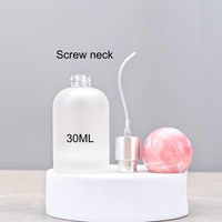 Flacon de parfum en verre givré cylindrique de 30 ml, flacon pulvérisateur rechargeable avec bouchon en résine