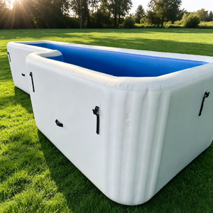 Piscine gonflable d'angle irrégulière en L, robuste et étanche, pour <span class=keywords><strong>spa</strong></span> de nage extérieur, jardin et divertissement aquatique familial - Product Image 5