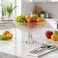 Plat décoratif moderne, égouttoir à vaisselle, bol à fruits en verre de qualité alimentaire sur piédestal, taille personnalisable