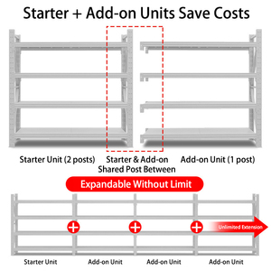 Étagères de stockage industrielles robustes en métal, étagères de garage réglables, étagères de stockage sans boulons pour entrepôt, capacité 200 kg - Product Image 4