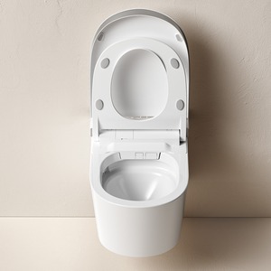 American European Standard Toilette murale intelligente Nouveau design Céramique blanche brillante pour salle de bain P-trap Drainage Bol allongé - Product Image 6