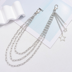 Chaîne de taille multicouche en métal à motif étoile pour femme, en alliage de zinc, pour usage quotidien, chaîne de corps tendance - Product Image 2