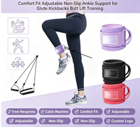 Sangles de cheville en néoprène OEM 7 mm, ajustables et antidérapantes, pour un maintien confortable des chevilles lors des exercices de kickbacks sur machine à câble