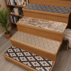 Yıkanabilir Merdiven Paspası 340g Polyester Merdiven Halıları Ahşap ve Karo Merdivenler için Kaymaz - Product Image 3