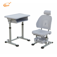 Ensemble de bureau et chaises modernes, réglables, durables et écologiques avec tiroir pour les élèves du primaire
