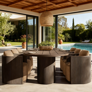 Villa moderna Juego de muebles de comedor al aire libre Aluminio Hotel Mesa de comedor al aire libre y sillas Resort Mesa de comedor y sillas al aire libre - Product Image 2