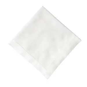बार होम के लिए थोक कस्टम कढ़ाई वाला सफेद कॉकटेल नैपकिन हेमस्टिच उच्च गुणवत्ता वाला लिनन कॉकटेल नैपकिन 6x6
