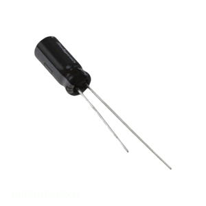 Condensateur radial TH original 10 uF 100PK10M5X11 à traversage de trou, en aluminium, 10UF 20% 100V - Product Image 1