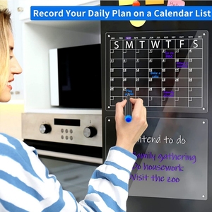 Magnetic Planner Interactive Whiteboard for Office or Classroom Whiteboard with Wood and Glassetal Material Planner Boards - Product Image 6