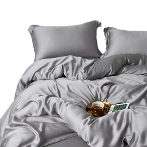 19mm 4Pc all'ingrosso vendita calda lenzuolo con angoli in seta di ghiaccio Oeko-TEX <span class=keywords><strong>copripiumino</strong></span> puro gelso 100% pura seta lenzuola <span class=keywords><strong>Set</strong></span> biancheria da letto - Product Image 3