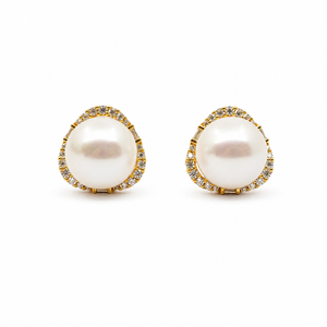 Pendientes de Perlas Edison con Forma de Corazón Prismático de Plata 925 de UM Jewelry, Modernos, para Unisex, Bodas, Fiestas, Uso Diario, Regalo - Product Image 1