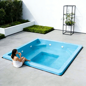Piscina de Fibra de Vidrio Villa Garden Square con Asiento Integrado para SPA al Aire Libre, Uso Infantil, Marco Ecológico y Duradero de 10 mm de Grosor - Product Image 1