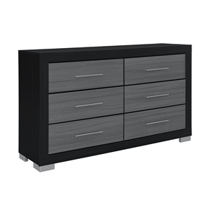 Commode moderne en bois noir et gris - Durable pour chambre à coucher et usage hôtelier - Product Image 3