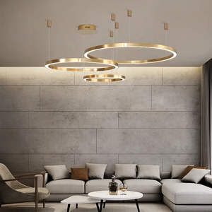 Lustre suspendu LED circulaire minimaliste moderne en acrylique, luminaire de plafond de luxe pour intérieur - Product Image 4