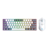 Nouveau Combo Clavier et Souris Mécanique T-Wolf TF630, Rétroéclairage RGB, Design Bicolore, Filaire, 61 Touches, Switches Rouges, Disposition Arabe