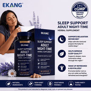 Private Label Sleep-Support Herbal <b>Supplement</b> Capsules Adult Night Time Dietary <b>Supplement</b> 60 Capsules - Product Image 1