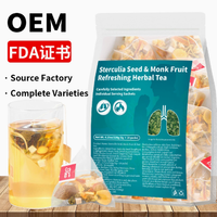 Teh Herbal Biji Sterculia & Buah Monk - Ramuan Alami untuk Mendukung Kesehatan Paru-Paru & Menenangkan Tenggorokan bagi Perokok, Dapat Disajikan Panas atau Dingin