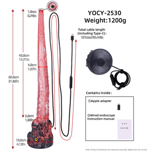 Dildo largo con forma de lengua de monstruo con cámara espía HD de 3MP a prueba de agua para exploración anal y vaginal en pareja, dildo anal de silicona suave. - Product Image 6