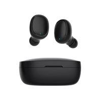 HSUEL TWS Headset Bluetooth nirkabel, Headset Binaural tunggal sentuh 5.0 olahraga nirkabel tipe In-Ear dengan casing pengisi daya tahan air dengan tampilan LED
