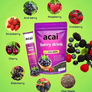 Bebida en Polvo de Acai Berry con Semillas de Chía, Fresa y Arándano para Energía Natural e Hidratación de la Piel - Product Image 5