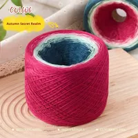 Fil fantaisie en mélange de fibres de bambou et d'acrylique, doux comme de la soie, dégradé de couleurs mélangées, fil en bobine longue teintée, pour châles tricotés à la main