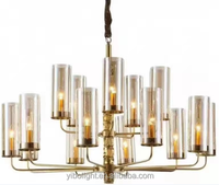 Lustre suspendu moderne en verre ambré et cuivre, style américain haut de gamme, luxueux et grandiose, pour la maison, le salon, le hall d'hôtel
