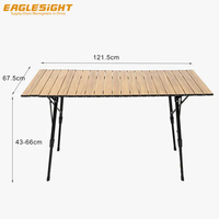 Table de camping en aluminium légère à hauteur réglable, pliable et portable, pour pique-nique et cuisine en plein air