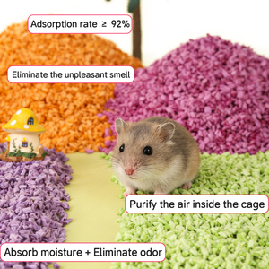 Litière absorbante en granulés de papier pour hamster, style popcorn, pour aménagement et contrôle des odeurs, spécialement formulée pour l'été - Product Image 4