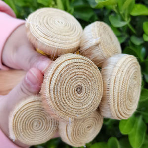 Extensions de cheveux vierges brésiliens de 32 pouces, blond 613, double trame, cheveux raides, blond miel, style bouclé, mèches de cheveux pour tissage - Product Image 5