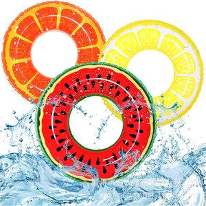 Inflatable Fruit Swimming Rings Orange Watermelon Lemon 82cm Diameter For Child Resort Use - Product Image 1