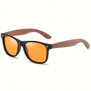 Gafas de Sol Polarizadas Cuadradas con Marco de Madera para Hombre y Mujer, Moda 2022, Gafas de Sol de Madera Natural para Conducir - Product Image 6