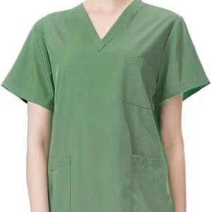 Uniforme Médico para Mujer con Cuello en V, Manga Corta, 2 Bolsillos, Suave, Elástico, Absorbente de Sudor y Humedad - Product Image 6