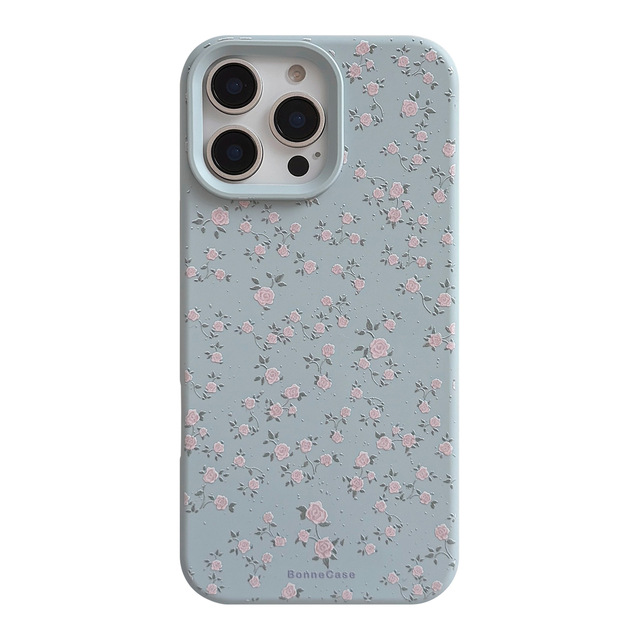 Luxury Blue Rose Ins Style Flexible Soft TPU Shockproof Mobile Phone Cover Case for iPhone 17 16 15 14 13 12 11 Pro Max Plus