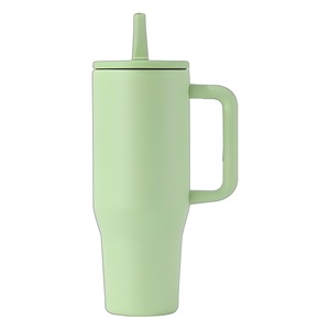 Modern Custom 40Oz Stainless Steel Tumbler Spill and for Leak Proof Double-Layer Travel Mug <b>with</b> Folding Flip <b>Straw</b> - Product Image 5