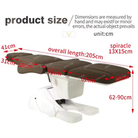 Lit de beauté électrique de luxe à 3 moteurs, table de massage faciale pour salon de spa, avec inclinaison réglable pour salon de beauté et tatouage