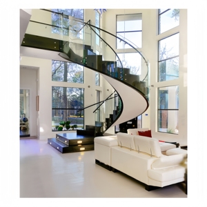 <span class=keywords><strong>Escalier</strong></span> hélicoïdal incurvé TL en acier blanc avec garde-corps en verre, <span class=keywords><strong>escalier</strong></span> moderne de luxe - Product Image 2