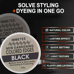 IMMETEE Private Label Black Edge Control Pomata Colorante <span class=keywords><strong>per</strong></span> <span class=keywords><strong>Capelli</strong></span>, Tinta Temporanea in Cera, <span class=keywords><strong>Gel</strong></span> Colorante <span class=keywords><strong>per</strong></span> Bordi Scuri a Tenuta Forte 100g - Product Image 4