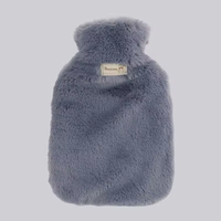 Bouillotte chauffante 2L en caoutchouc antidéflagrant avec housse en peluche douce pour soulager les douleurs menstruelles, pour hommes et femmes, idéale pour l'hiver et le lit