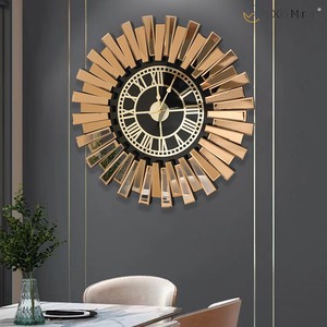 Orologio da parete decorazione per la casa di lusso 3D orologio da parete argento decorativo orologio da parete per soggiorno con quadrante in vetro fabbrica competitiva - Product Image 2