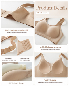 <span class=keywords><strong>Reggiseno</strong></span> Push-Up Senza Cuciture in Tessuto Liscio <span class=keywords><strong>con</strong></span> <span class=keywords><strong>Spalline</strong></span> <span class=keywords><strong>Larghe</strong></span>, Traspirante, Senza Ferretto, per Donna Taglie Forti - Ideale per Dropshipping - Product Image 5