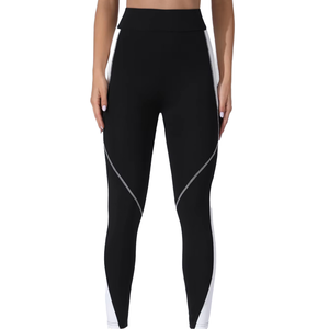 Pantalones de Yoga con Bloques de Color y Estampado de Leopardo para Mujer, Estilo Europeo, Cintura Alta, Control de Abdomen, Efecto Push-Up, Transpirables, para Fitness al Aire Libre - Product Image 1