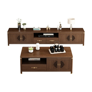 LXYX Simple Modern Solid Wood Multi-functional TV Stand & Living Room Storage Cabinet & <b>Small</b> <b>Coffee</b> <b>Table</b> Combo - Product Image 4