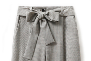 Vente en gros Pantalon de bureau décontracté pour femmes personnalisé de <span class=keywords><strong>haute</strong></span> qualité Pantalon <span class=keywords><strong>cigarette</strong></span> à ceinture nouée à <span class=keywords><strong>taille</strong></span> <span class=keywords><strong>haute</strong></span> - Product Image 2