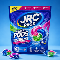 Sachet Doypack Personnalisé Imprimé avec Fermeture Zip Refermable pour Emballage de Lessive et de Capsules