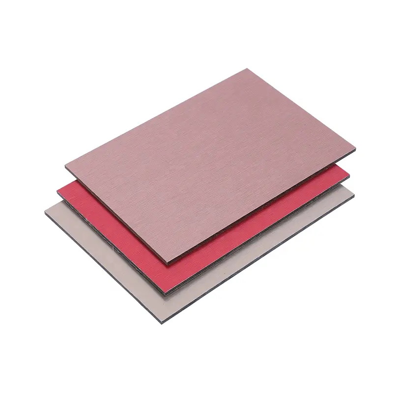 4mm PVDF PE Brushed red / Brushed gold alucobond fireproof ACP aluminum composite panel